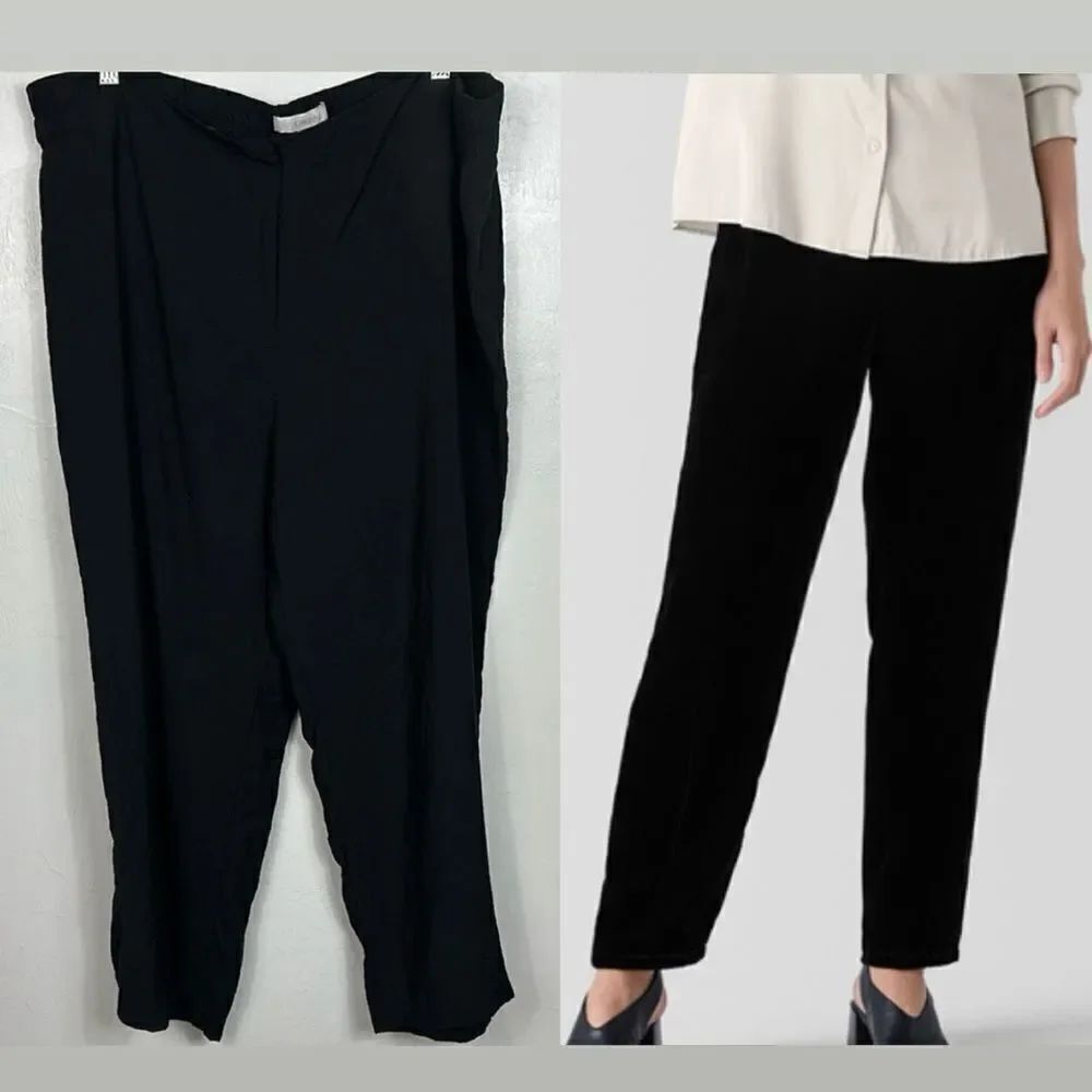 Chico’s Black Viscose Blend Tapered Leg Ankle Pants Size XL